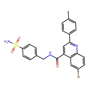 6-bromo-2-(4-methylphenyl)-N-[(4-sulfamoylphenyl)methyl]quinoline-4-carboxamide structure