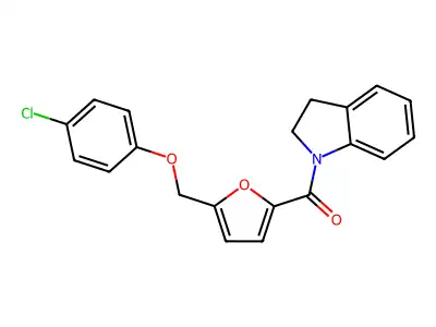 [5-[(4-Chlorophenoxy)methyl]furan-2-yl]-(2,3-dihydroindol-1-yl)methanone structure