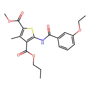 2-O-methyl 4-O-propyl 5-[(3-ethoxybenzoyl)amino]-3-methylthiophene-2,4-dicarboxylate structure