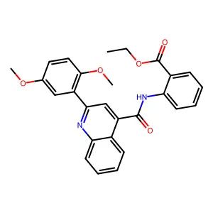 Ethyl 2-[[2-(2,5-dimethoxyphenyl)quinoline-4-carbonyl]amino]benzoate structure