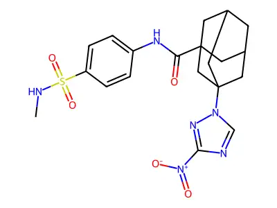 N-[4-(methylsulfamoyl)phenyl]-3-(3-nitro-1,2,4-triazol-1-yl)adamantane-1-carboxamide structure