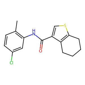 N-(5-chloro-2-methylphenyl)-4,5,6,7-tetrahydro-1-benzothiophene-3-carboxamide structure