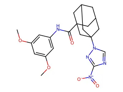 N-(3,5-dimethoxyphenyl)-3-(3-nitro-1,2,4-triazol-1-yl)adamantane-1-carboxamide structure