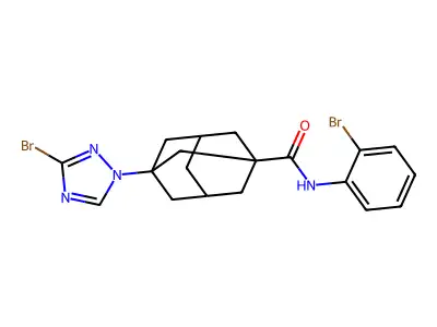 N-(2-bromophenyl)-3-(3-bromo-1,2,4-triazol-1-yl)adamantane-1-carboxamide structure
