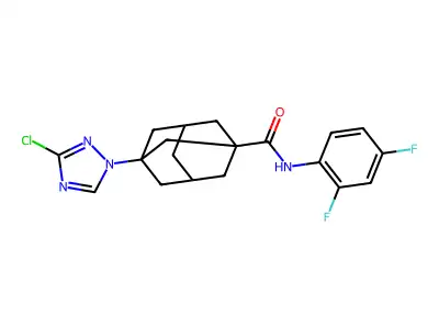 3-(3-chloro-1,2,4-triazol-1-yl)-N-(2,4-difluorophenyl)adamantane-1-carboxamide structure