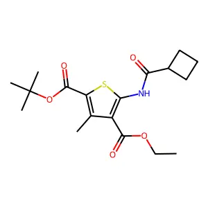 2-O-tert-butyl 4-O-ethyl 5-(cyclobutanecarbonylamino)-3-methylthiophene-2,4-dicarboxylate structure