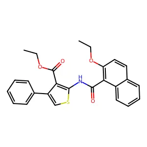 Ethyl 2-[(2-ethoxynaphthalene-1-carbonyl)amino]-4-phenylthiophene-3-carboxylate structure