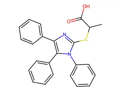 2-(1,4,5-triphenylimidazol-2-yl)sulfanylpropanoic Acid structure
