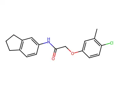 2-(4-chloro-3-methylphenoxy)-N-(2,3-dihydro-1H-inden-5-yl)acetamide structure