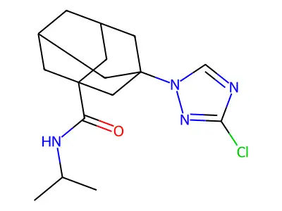 3-(3-chloro-1H-1,2,4-triazol-1-yl)-N-isopropyladamantane-1-carboxamide structure