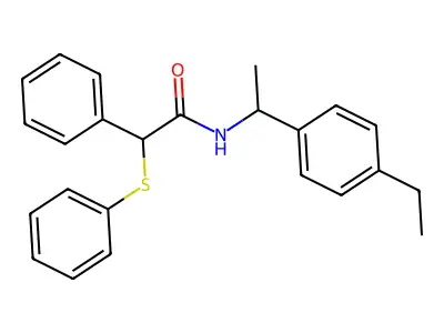N-[1-(4-ethylphenyl)ethyl]-2-phenyl-2-(phenylsulfanyl)acetamide structure