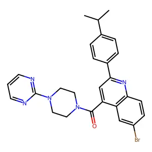 [6-bromo-2-(4-propan-2-ylphenyl)quinolin-4-yl]-(4-pyrimidin-2-ylpiperazin-1-yl)methanone structure
