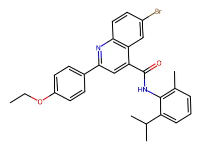 6-bromo-2-(4-ethoxyphenyl)-N-(2-methyl-6-propan-2-ylphenyl)quinoline-4-carboxamide structure