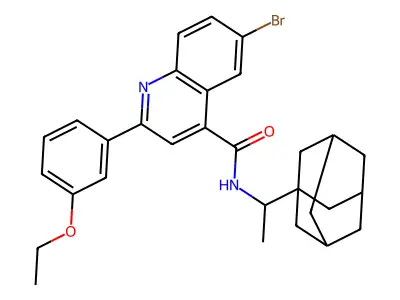 N-[1-(1-adamantyl)ethyl]-6-bromo-2-(3-ethoxyphenyl)quinoline-4-carboxamide structure
