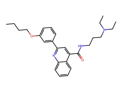 2-(3-butoxyphenyl)-N-[3-(diethylamino)propyl]quinoline-4-carboxamide structure