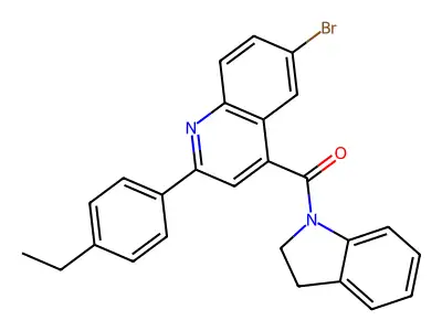 [6-Bromo-2-(4-ethylphenyl)quinolin-4-yl]-(2,3-dihydroindol-1-yl)methanone structure