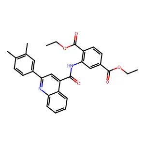 Diethyl 2-({[2-(3,4-dimethylphenyl)-4-quinolinyl]carbonyl}amino)terephthalate structure