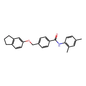 4-[(2,3-dihydro-1H-inden-5-yloxy)methyl]-N-(2,4-dimethylphenyl)benzamide structure