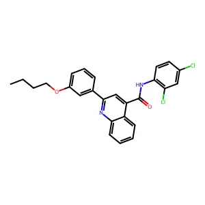 2-(3-butoxyphenyl)-N-(2,4-dichlorophenyl)quinoline-4-carboxamide structure