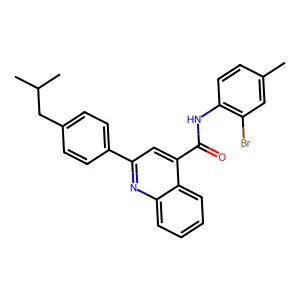 N-(2-bromo-4-methylphenyl)-2-[4-(2-methylpropyl)phenyl]quinoline-4-carboxamide structure