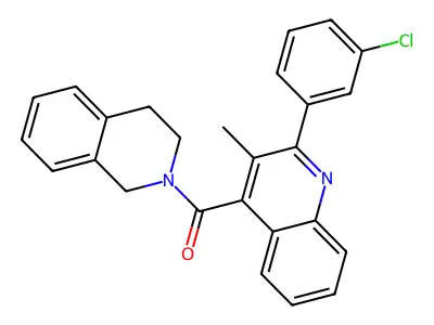 [2-(3-chlorophenyl)-3-methylquinolin-4-yl]-(3,4-dihydro-1H-isoquinolin-2-yl)methanone structure