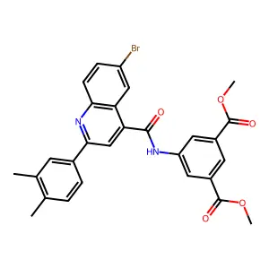 dimethyl 5-({[6-bromo-2-(3,4-dimethylphenyl)-4-quinolinyl]carbonyl}amino)isophthalate structure