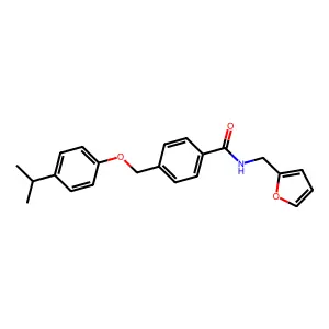 N-(furan-2-ylmethyl)-4-[(4-propan-2-ylphenoxy)methyl]benzamide structure