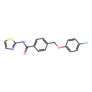 4-[(4-chlorophenoxy)methyl]-N-(1,3-thiazol-2-yl)benzamide structure