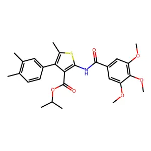 propan-2-yl 4-(3,4-dimethylphenyl)-5-methyl-2-[(3,4,5-trimethoxybenzoyl)amino]thiophene-3-carboxylate structure