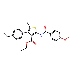 ethyl 4-(4-ethylphenyl)-2-[(4-methoxybenzoyl)amino]-5-methylthiophene-3-carboxylate structure