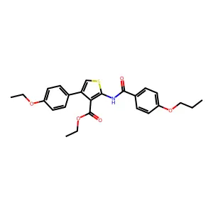 Ethyl 4-(4-ethoxyphenyl)-2-[(4-propoxybenzoyl)amino]-3-thiophenecarboxylate structure
