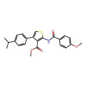 methyl 2-[(4-methoxybenzoyl)amino]-4-(4-propan-2-ylphenyl)thiophene-3-carboxylate structure
