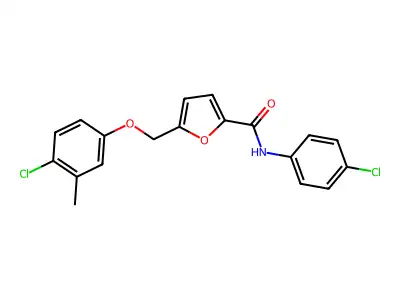 5-[(4-chloro-3-methylphenoxy)methyl]-N-(4-chlorophenyl)furan-2-carboxamide structure