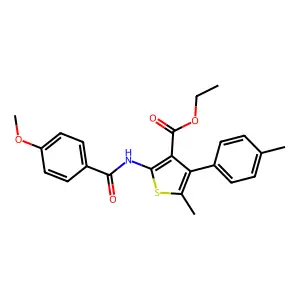 ethyl 2-[(4-methoxybenzoyl)amino]-5-methyl-4-(4-methylphenyl)thiophene-3-carboxylate structure