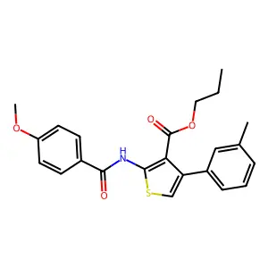 Propyl 2-[(4-methoxybenzoyl)amino]-4-(3-methylphenyl)thiophene-3-carboxylate structure