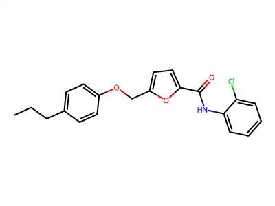 N-(2-chlorophenyl)-5-[(4-propylphenoxy)methyl]furan-2-carboxamide structure