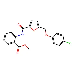 Methyl 2-(5-((4-chlorophenoxy)methyl)furan-2-carboxamido)benzoate structure