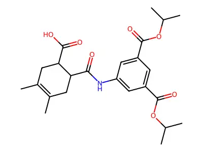 6-{[3,5-bis(isopropoxycarbonyl)anilino]carbonyl}-3,4-dimethyl-3-cyclohexene-1-carboxylic acid structure