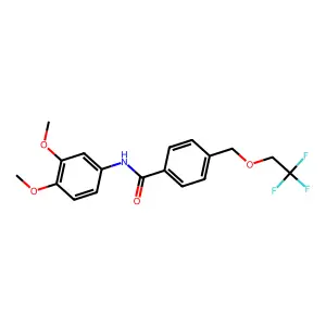 N-(3,4-dimethoxyphenyl)-4-[(2,2,2-trifluoroethoxy)methyl]benzamide structure
