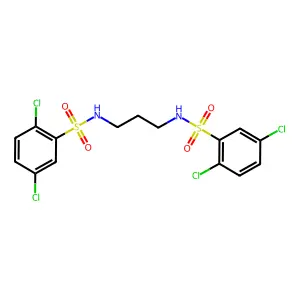 2,5-dichloro-N-[3-[(2,5-dichlorophenyl)sulfonylamino]propyl]benzenesulfonamide structure