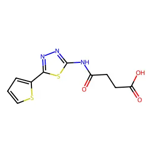 3-[N-(5-(2-thienyl)-1,3,4-thiadiazol-2-yl)carbamoyl]propanoic acid structure