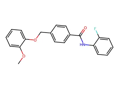 N-(2-fluorophenyl)-4-[(2-methoxyphenoxy)methyl]benzamide structure