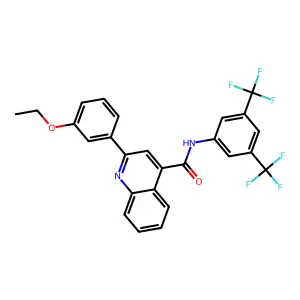 N-[3,5-bis(trifluoromethyl)phenyl]-2-(3-ethoxyphenyl)quinoline-4-carboxamide structure
