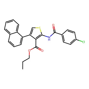 Propyl 2-[(4-chlorobenzoyl)amino]-4-(1-naphthyl)-3-thiophenecarboxylate structure
