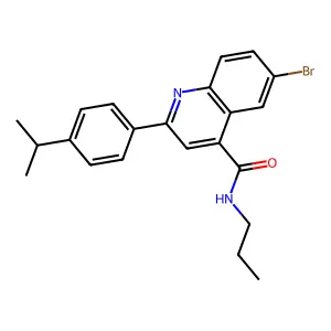 6-bromo-2-(4-isopropylphenyl)-N-propyl-4-quinolinecarboxamide structure