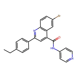 6-bromo-2-(4-ethylphenyl)-N-(4-pyridinyl)-4-quinolinecarboxamide structure