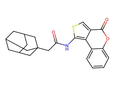 2-(1-adamantyl)-N-(4-oxothieno[3,4-c]chromen-1-yl)acetamide structure