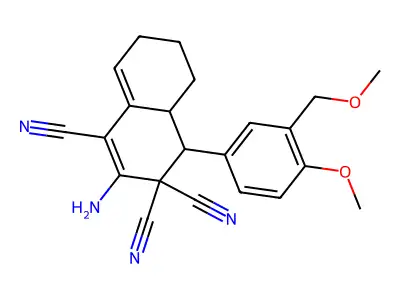 2-amino-4-[4-methoxy-3-(methoxymethyl)phenyl]-4a,5,6,7-tetrahydro-4H-naphthalene-1,3,3-tricarbonitrile structure