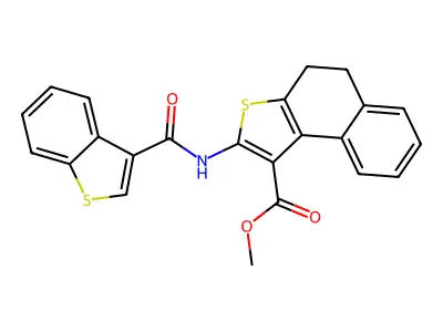 methyl 2-(1-benzothiophene-3-carbonylamino)-4,5-dihydrobenzo[e][1]benzothiole-1-carboxylate structure