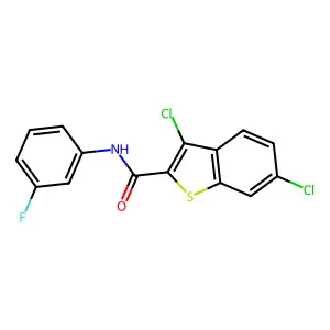 3,6-dichloro-N-(3-fluorophenyl)-1-benzothiophene-2-carboxamide structure